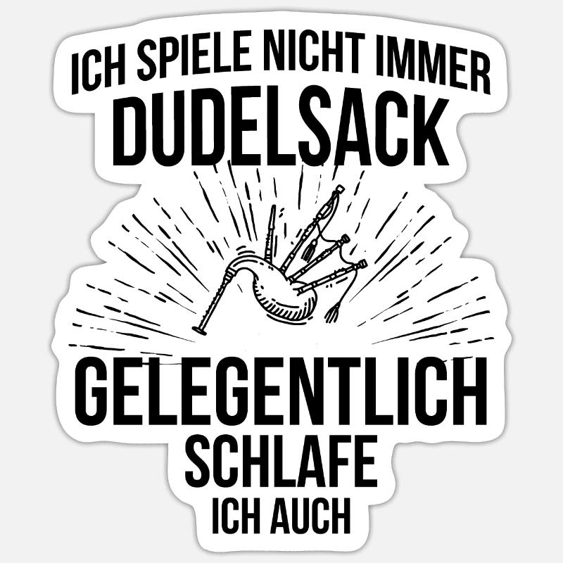 Dudelsack Dudelsackspieler Sackpfeife - Sticker Größe S (10 x 10 cm) - Mattweiß