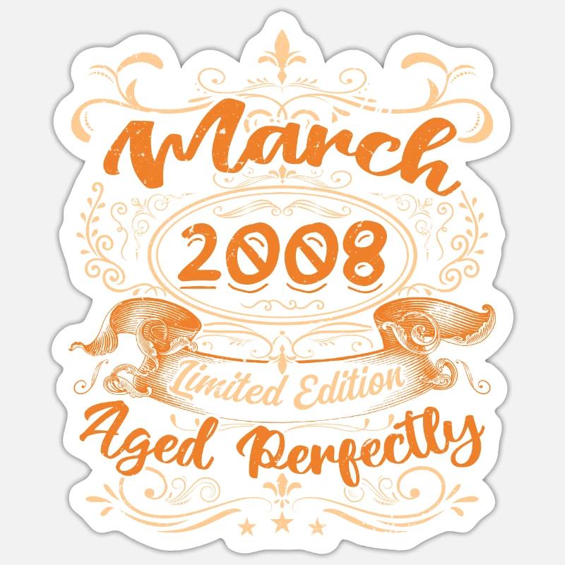 March 2008 | Aged Perfectly - Sticker taille S (10 x 10 cm) - blanc mat