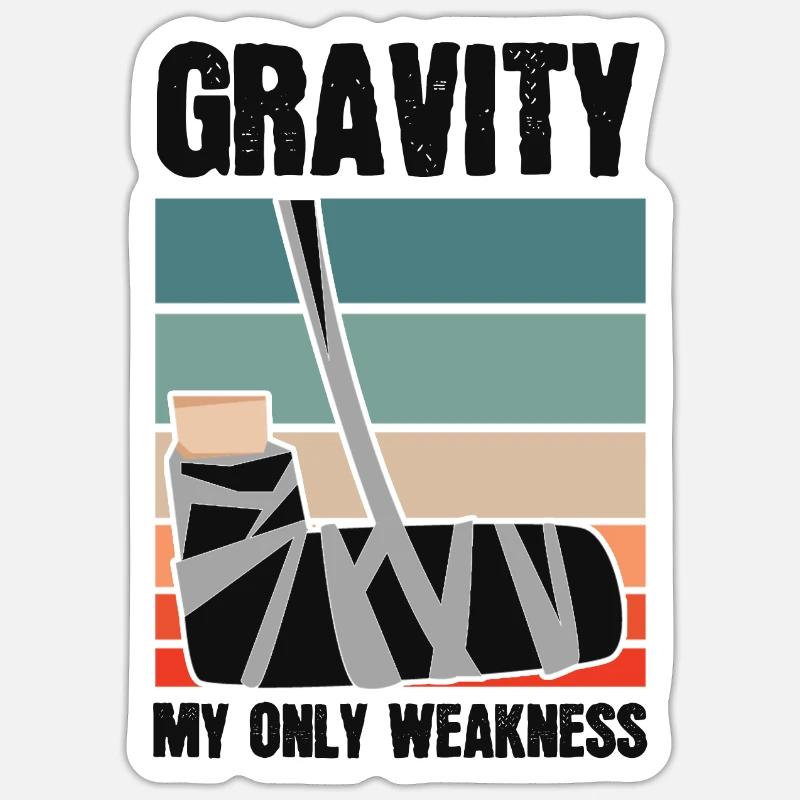 Gravity My Only Weakness Bones Sticker size S (10 x 10 cm)