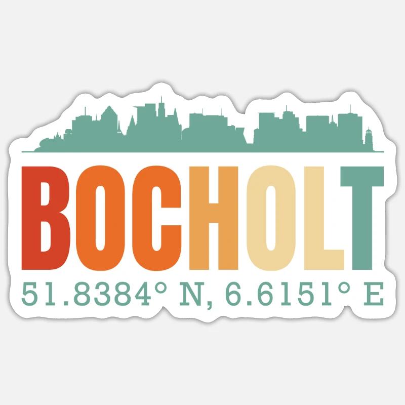 Bocholt - Sticker taille S (10 x 10 cm) - blanc mat