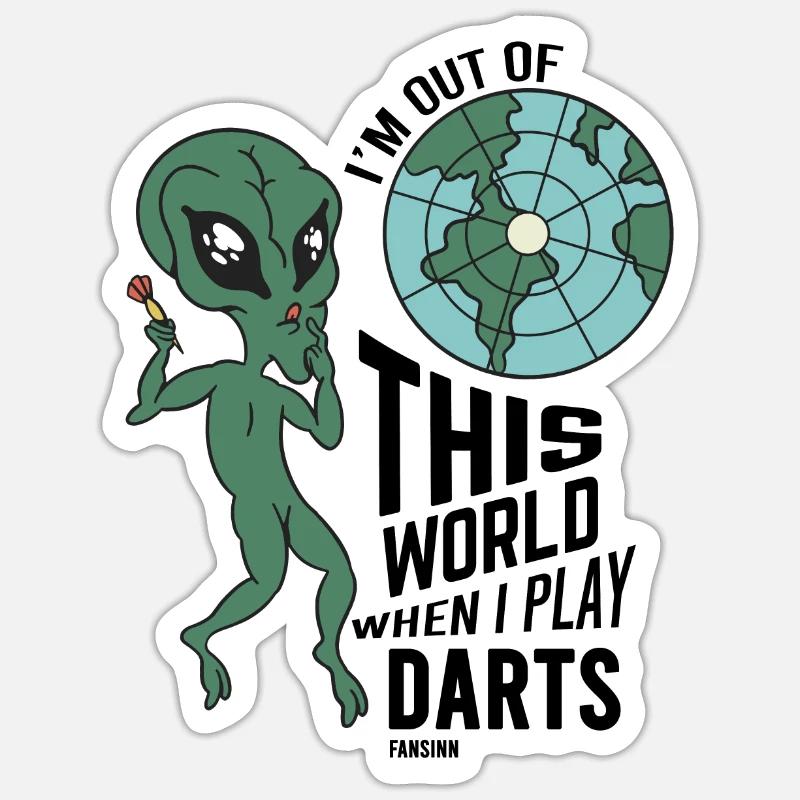 Fléchettes de créatures extraterrestres - Sticker taille S (10 x 10 cm) - blanc mat