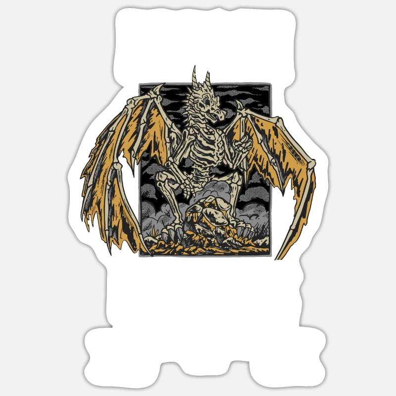 Dragon Legends Never Die - Sticker Größe S (10 x 10 cm) - Mattweiß