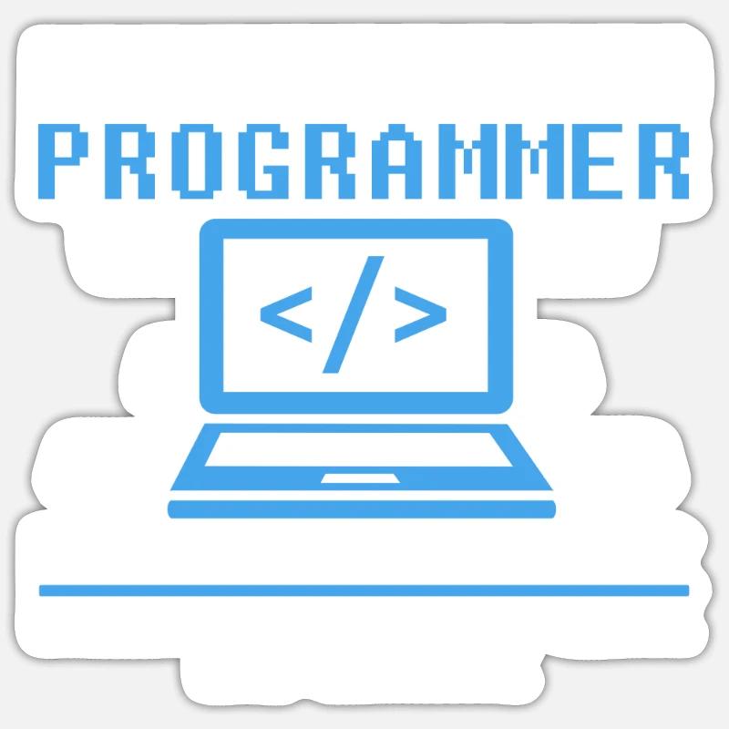 Développeur Coder Programmeur Comic Coding Sticker taille S (10 x 10 cm)