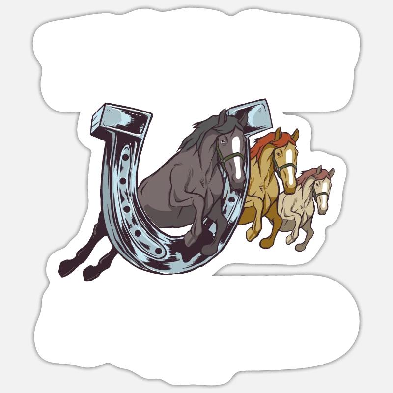 Escouade de chevaux - Sticker taille S (10 x 10 cm) - blanc mat