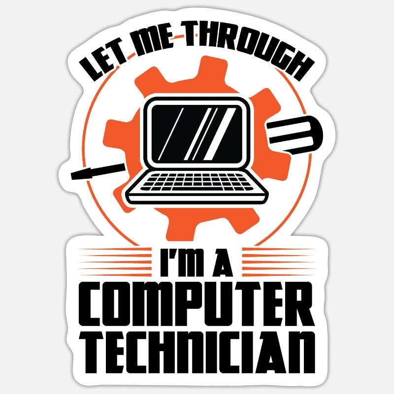 Technischer Support Computertechniker Technischer Sticker Größe S (10 x 10 cm)