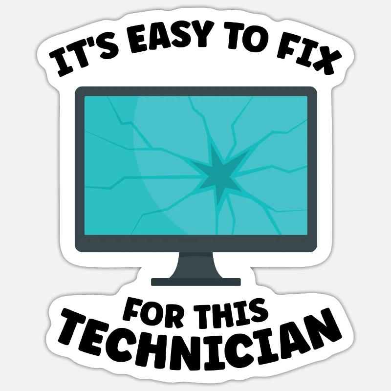 Technischer Support Computertechniker Technischer Sticker Größe S (10 x 10 cm)