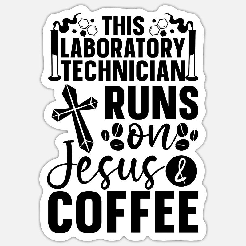 Technicien de laboratoire Science Idée cadeau - Sticker taille S (10 x 10 cm) - blanc mat