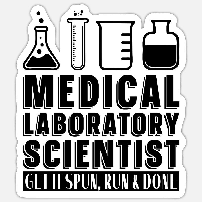 Technicien de laboratoire Chimie Profession Idée cadeau - Sticker taille S (10 x 10 cm) - blanc mat