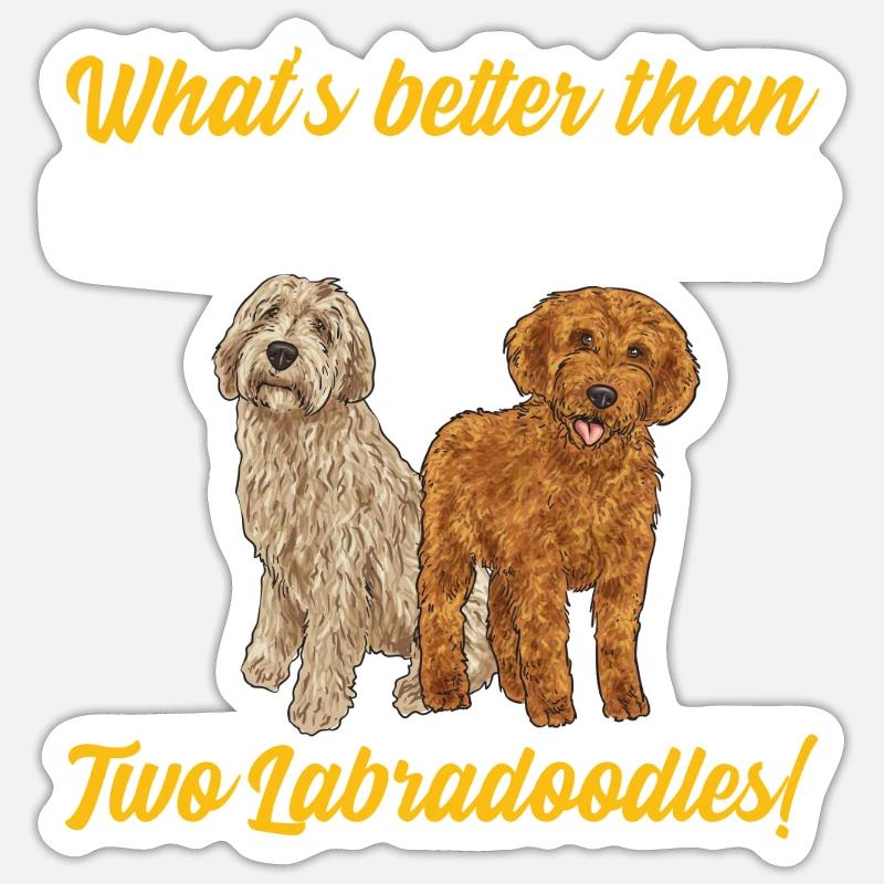 Labradoodle Chien - Sticker taille S (10 x 10 cm) - blanc mat