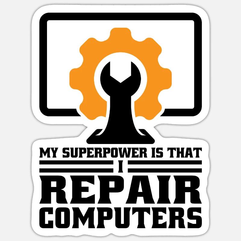 Technischer Support Computertechniker Technischer - Sticker Größe S (10 x 10 cm) - Mattweiß
