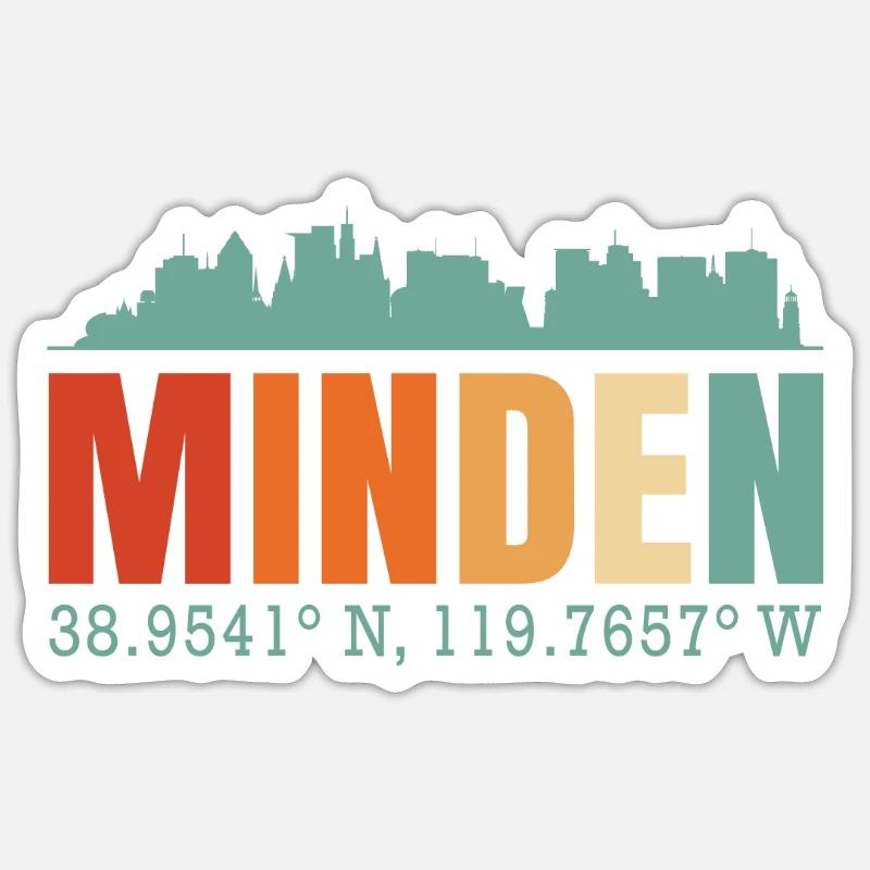 Minden - Sticker taille S (10 x 10 cm) - blanc mat