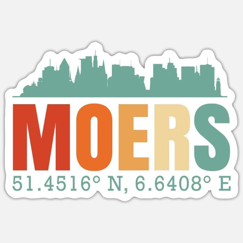 Moers - Sticker taille S (10 x 10 cm) - blanc mat