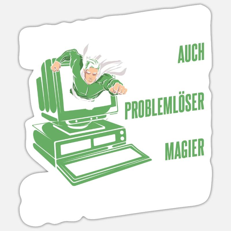 Entwickler Coder Programmierer Superheld - Sticker Größe S (10 x 10 cm) - Mattweiß