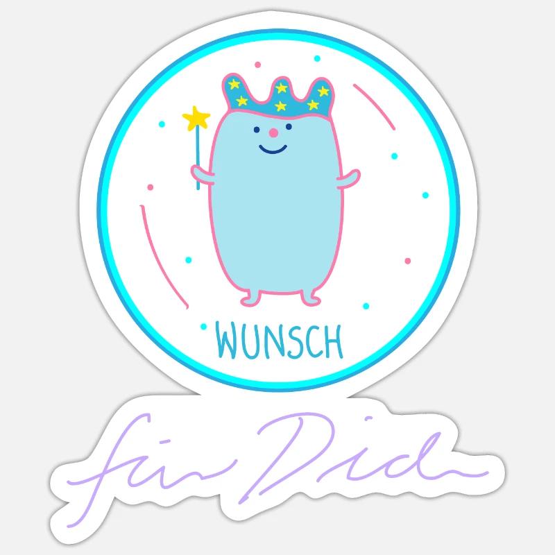 Wunschprinz als Fee - Sticker Größe S (10 x 10 cm) - Mattweiß