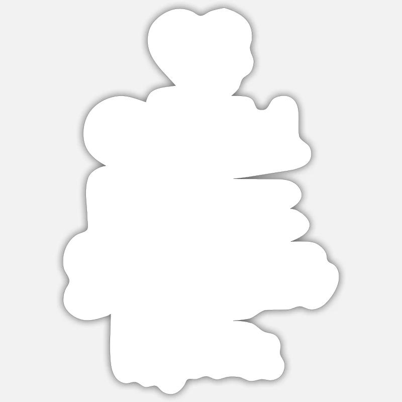 Shar Pei - Sticker taille S (10 x 10 cm) - blanc mat