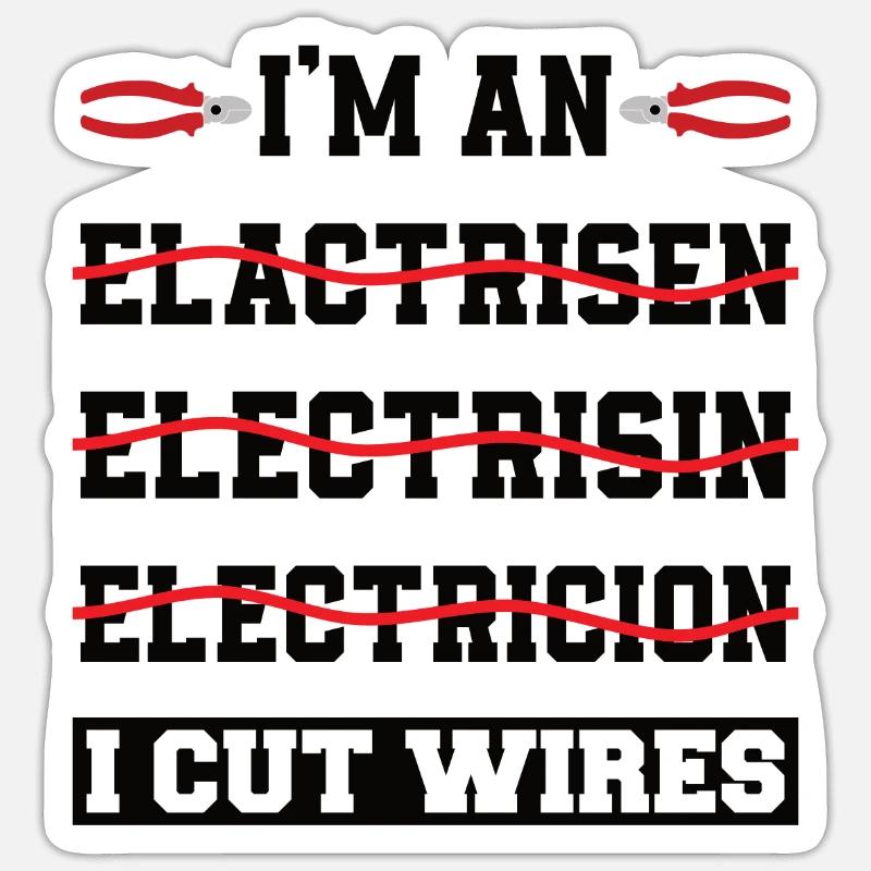 Electrician Electrical Engineering Insulating Pliers Electronics Sticker size S (10 x 10 cm)
