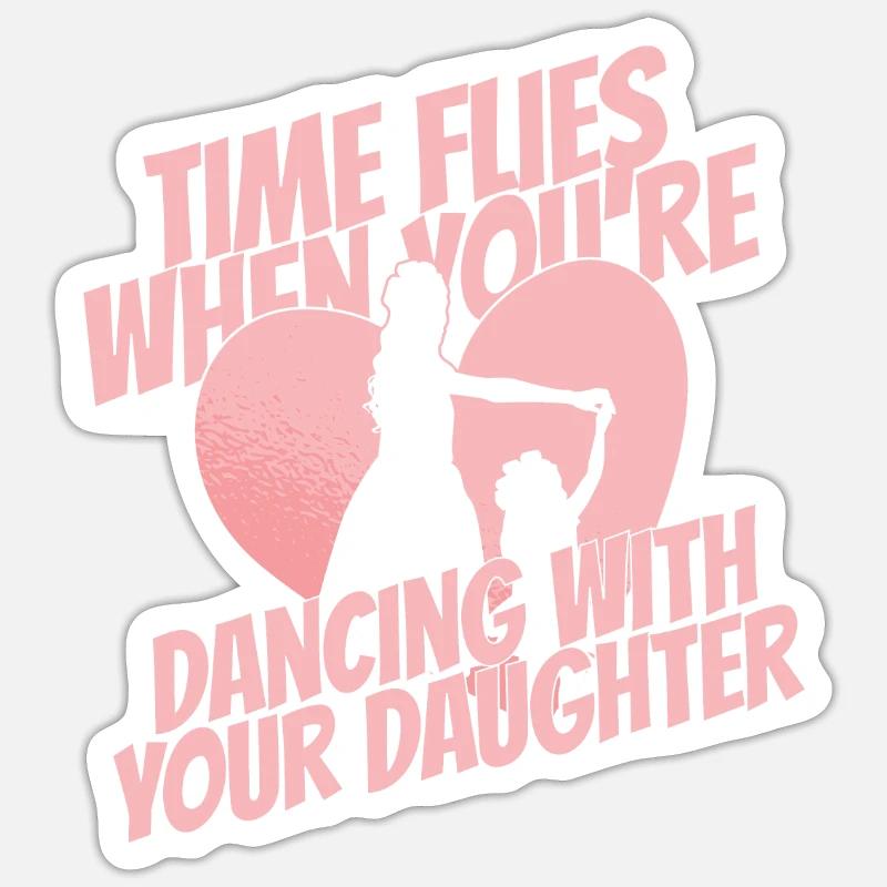 Mom Mutter Herz Tanz Mutter - Sticker Größe S (10 x 10 cm) - Mattweiß