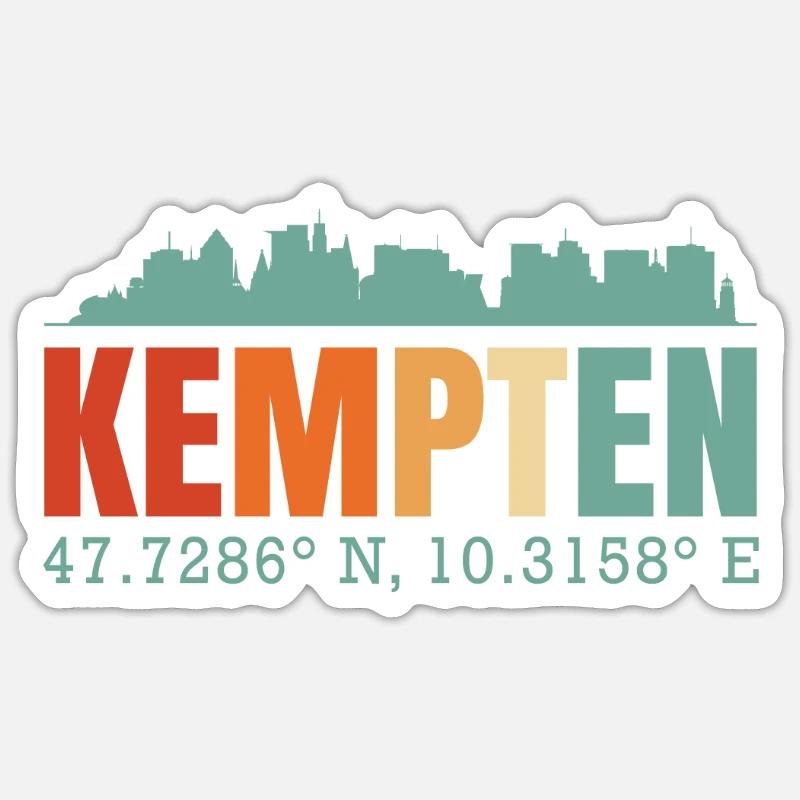 Kempten - Sticker taille S (10 x 10 cm) - blanc mat