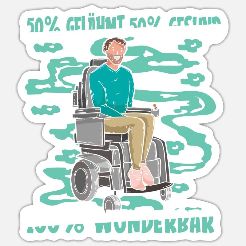 Rollstuhl Rollstuhlfahrer Perfekt Sticker Größe S (10 x 10 cm)