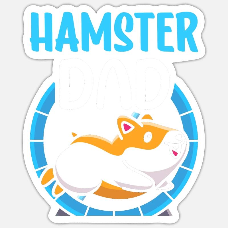 Hamster Papa Mignon Propriétaire d’animal de compagnie Sticker taille S (10 x 10 cm)