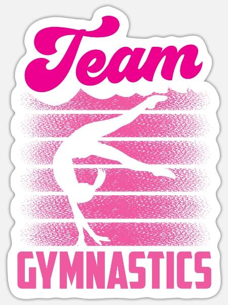 Team Gymnastik Gymnast Turnen Turner Liebhaber - Sticker Größe S (10 x 10 cm) - Mattweiß