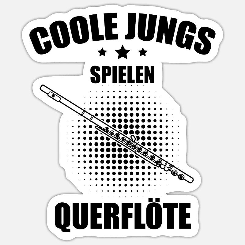 Querflöte Querflötenspieler Querflötist Sticker Größe S (10 x 10 cm)