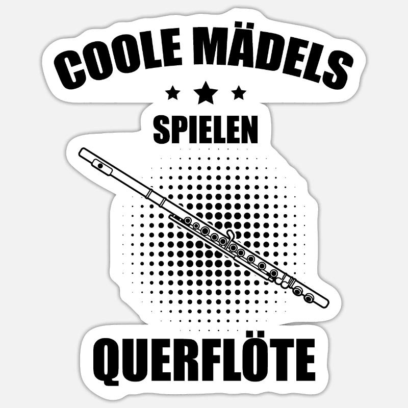 Querflöte Querflötenspieler Querflötist Sticker Größe S (10 x 10 cm)