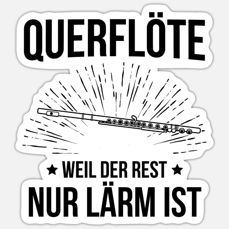 Querflöte Querflötenspieler Querflötist Sticker Größe S (10 x 10 cm)