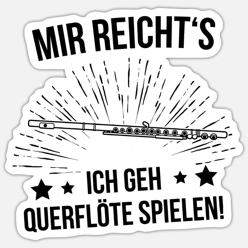 Querflöte Querflötenspieler Querflötist Sticker Größe S (10 x 10 cm)