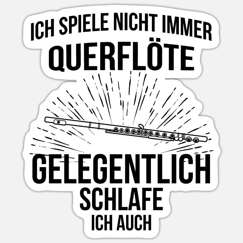 Querflöte Querflötenspieler Querflötist Sticker Größe S (10 x 10 cm)