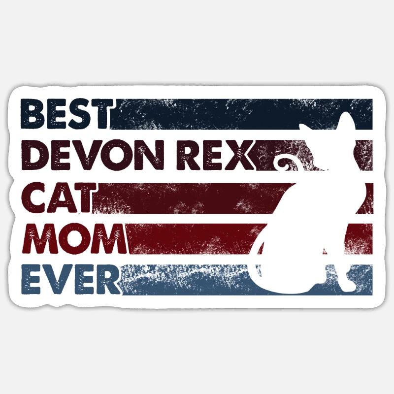Beste Mutter Aller Zeiten - Devon Rex Cat - Sticker Größe S (10 x 10 cm) - Mattweiß