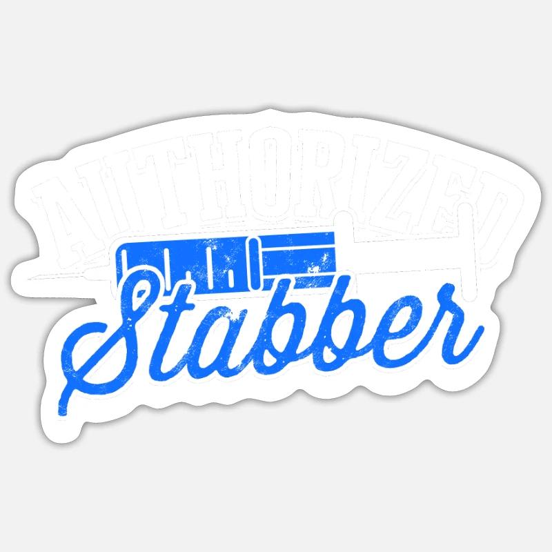 Autorisierter Messerstecher - Phlebotomie - Sticker Größe S (10 x 10 cm) - Mattweiß
