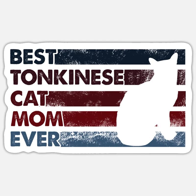 Beste Mutter Aller Zeiten - Tonnese Katze - Sticker Größe S (10 x 10 cm) - Mattweiß