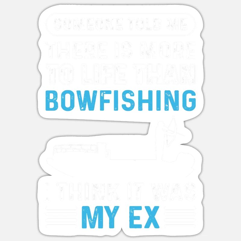 Fischfischfischfischfischfisch -Bogenjäger Fisch - Sticker Größe S (10 x 10 cm) - Mattweiß