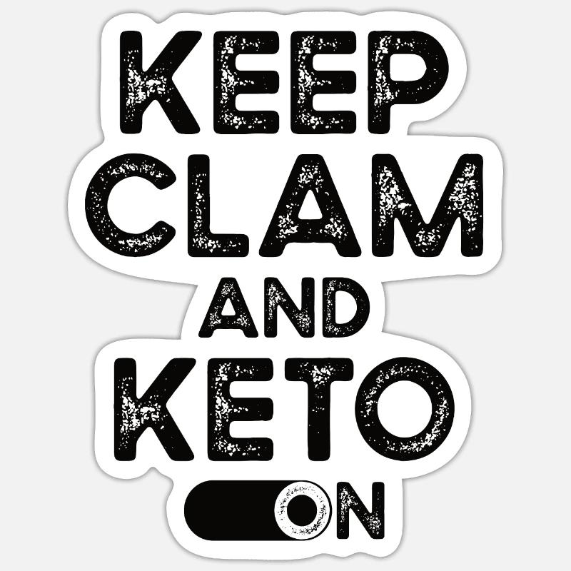 Régime céto - Sticker taille S (10 x 10 cm) - blanc mat