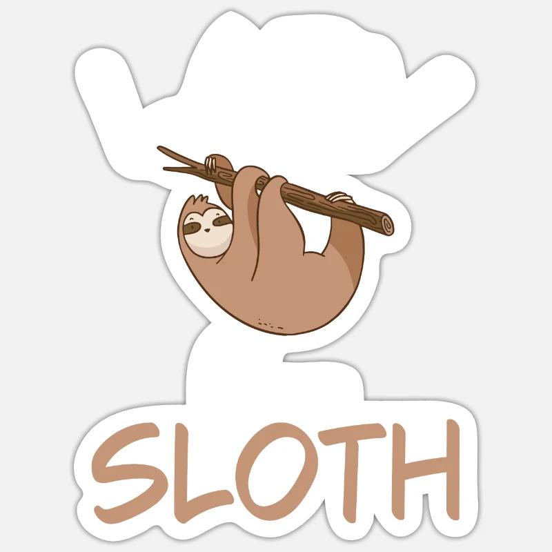 Sloth Lover Sloth Gift - Sticker size S (10 x 10 cm) - white matte