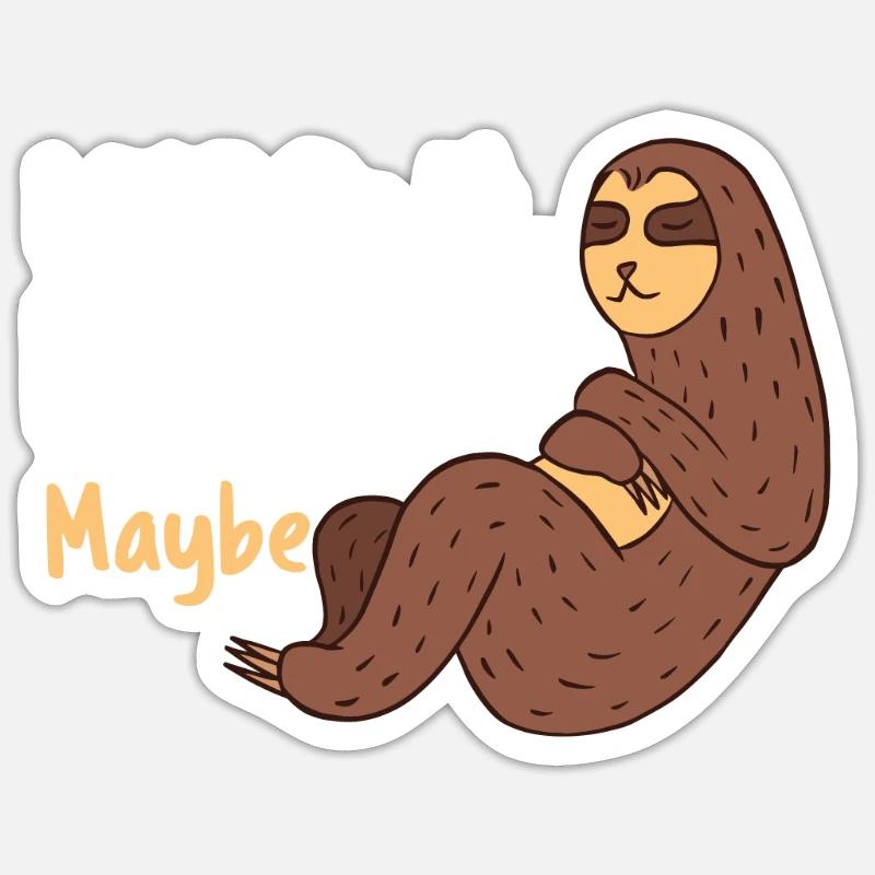 Sloth Lover Sloth Gift - Sticker size S (10 x 10 cm) - white matte