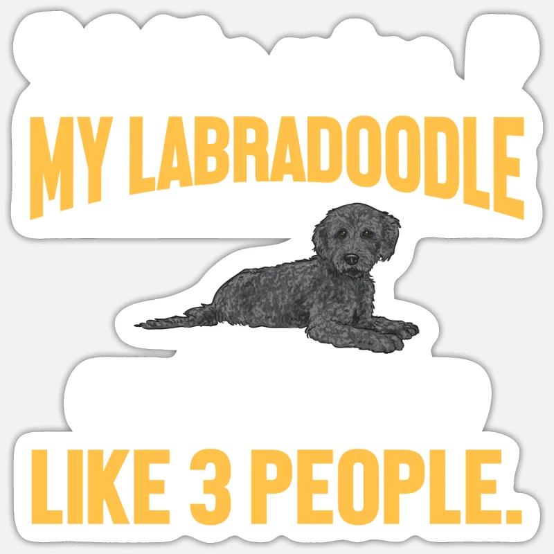 Labradoodle Chien - Sticker taille S (10 x 10 cm) - blanc mat