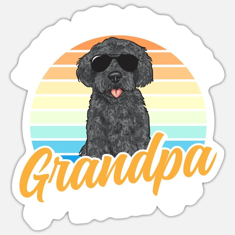 Labradoodle Chien - Sticker taille S (10 x 10 cm) - blanc mat