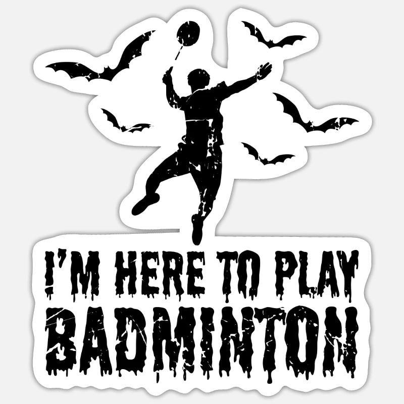 Batminton - Sticker taille S (10 x 10 cm) - blanc mat