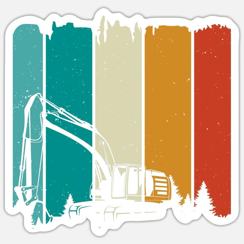 Bagger - Sticker Größe S (10 x 10 cm) - Mattweiß
