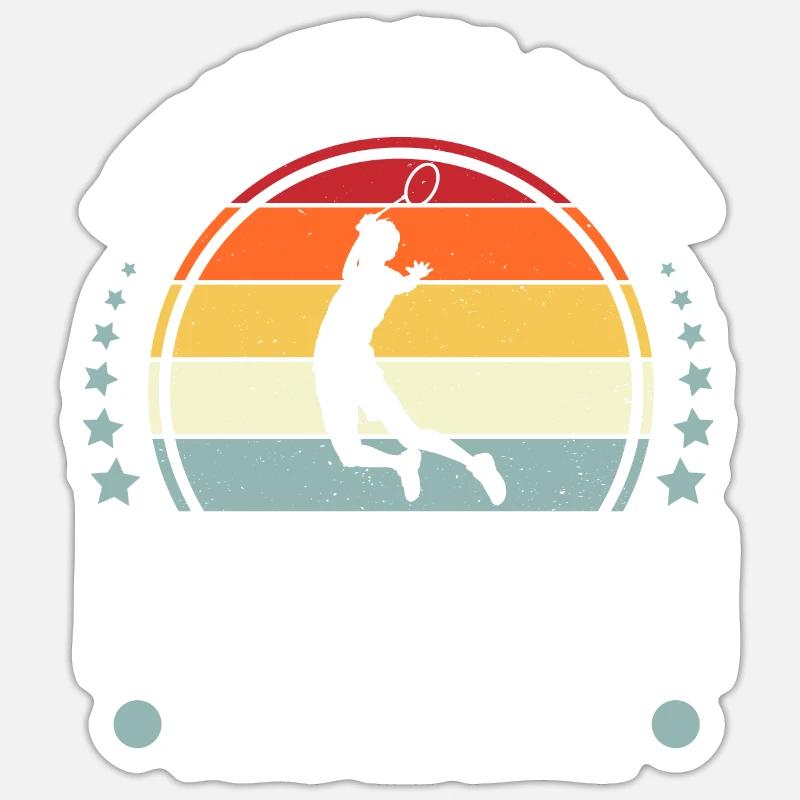 Badminton - Sticker taille S (10 x 10 cm) - blanc mat