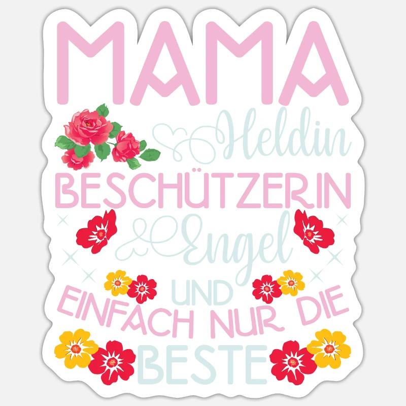 Mama Heldin Beschützerin Engel Die Beste Mutter Sticker Größe S (10 x 10 cm)