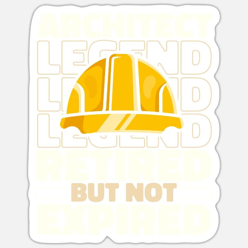 Retired Architect Architecture Sticker size S (10 x 10 cm)