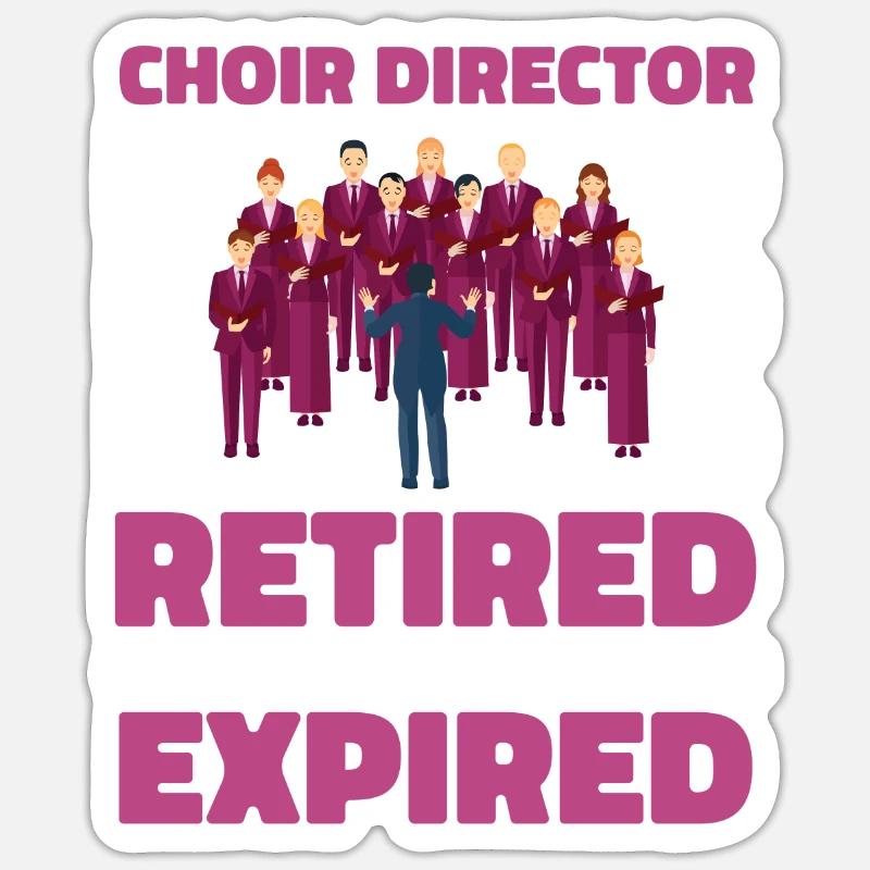 Retired choirmaster - Sticker size S (10 x 10 cm) - white matte