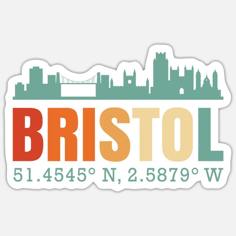Bristol - Sticker taille S (10 x 10 cm) - blanc mat