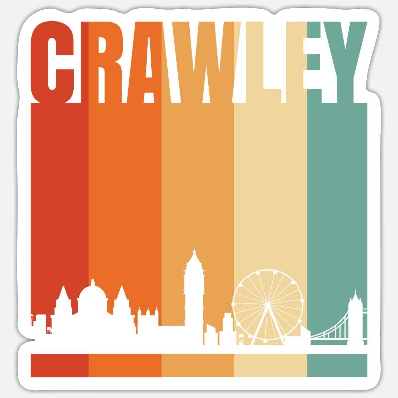 Crawley - Sticker taille S (10 x 10 cm) - blanc mat