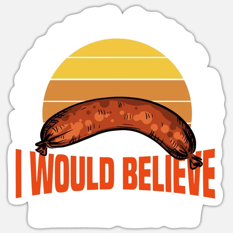 Conception d’éventail de saucisses - Sticker taille S (10 x 10 cm) - blanc mat