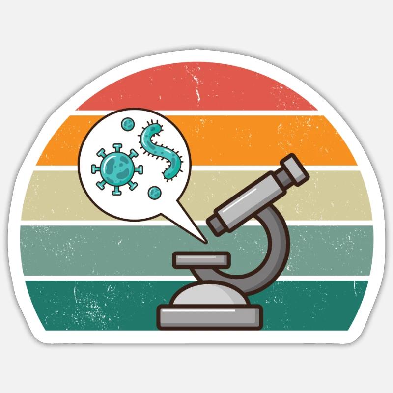 Microscope Tardian Slipper Microbiologie - Sticker taille S (10 x 10 cm) - blanc mat