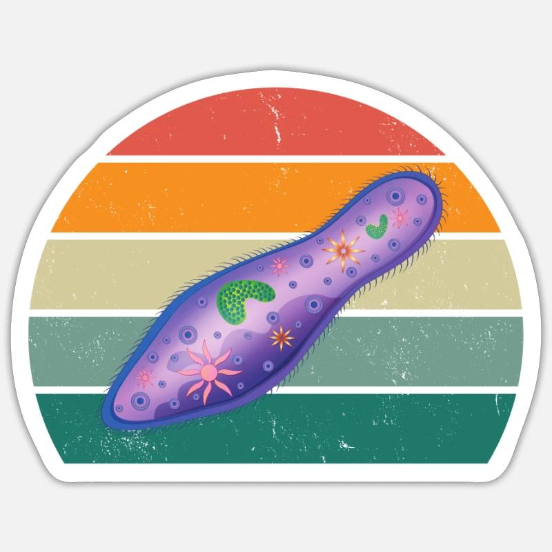 Microscope Tardian Slipper Microbiologie - Sticker taille S (10 x 10 cm) - blanc mat